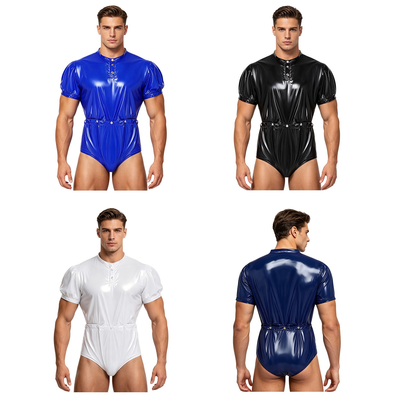 Men Special Needs Clothing Waterproof Bodysuit Over Diapers Plastic Rompers