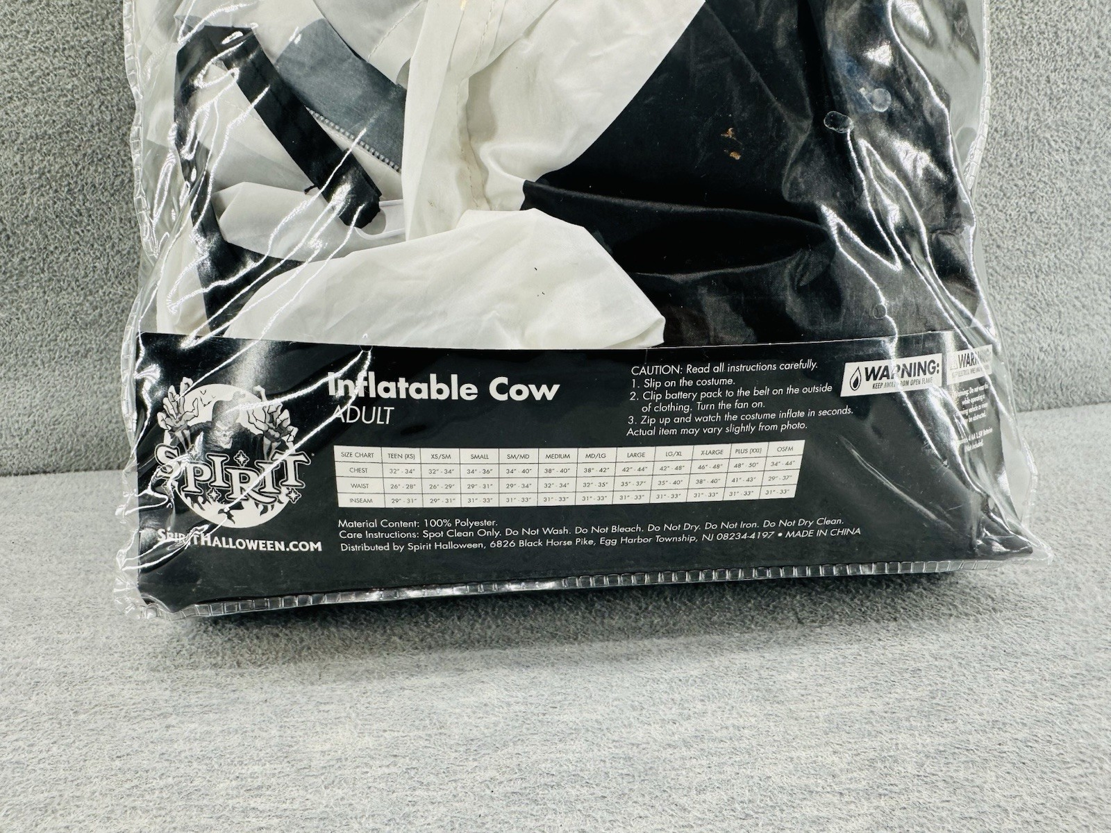 SPIRIT – Halloween Inflatable Cow Costume Adult Size (MISSING BATTERY BOX) Z3