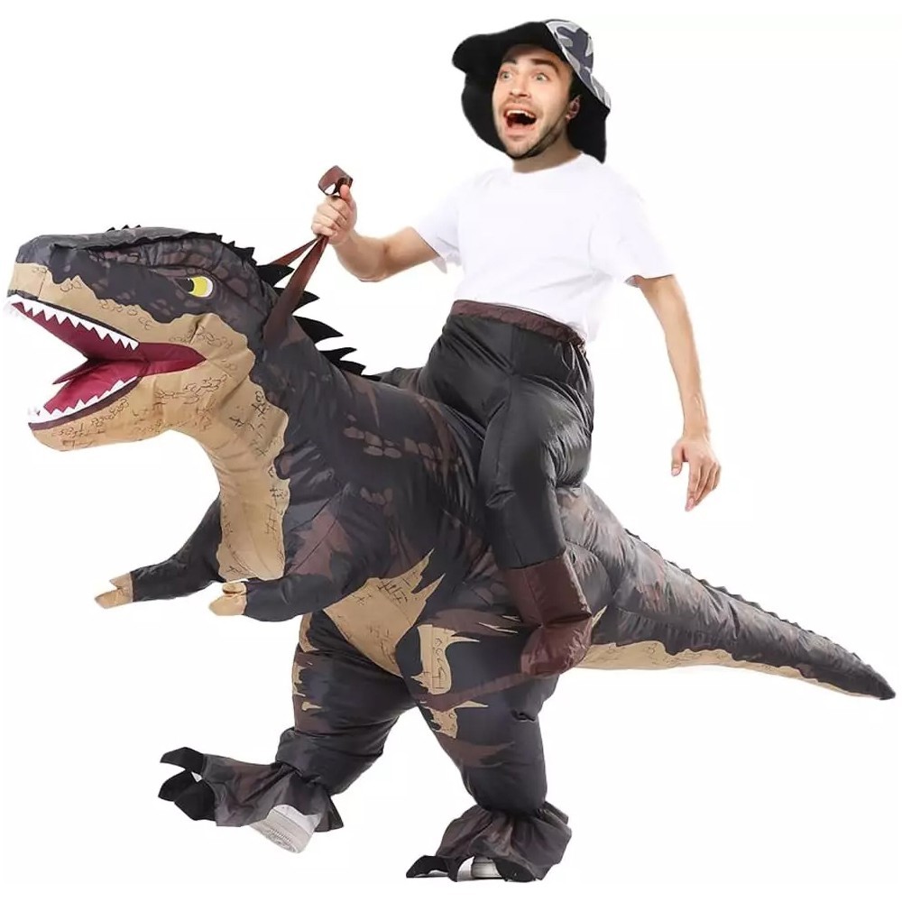 T-rex Ride on Inflatable Costume Adult Fancy Dress Halloween Cosplay Party Suit