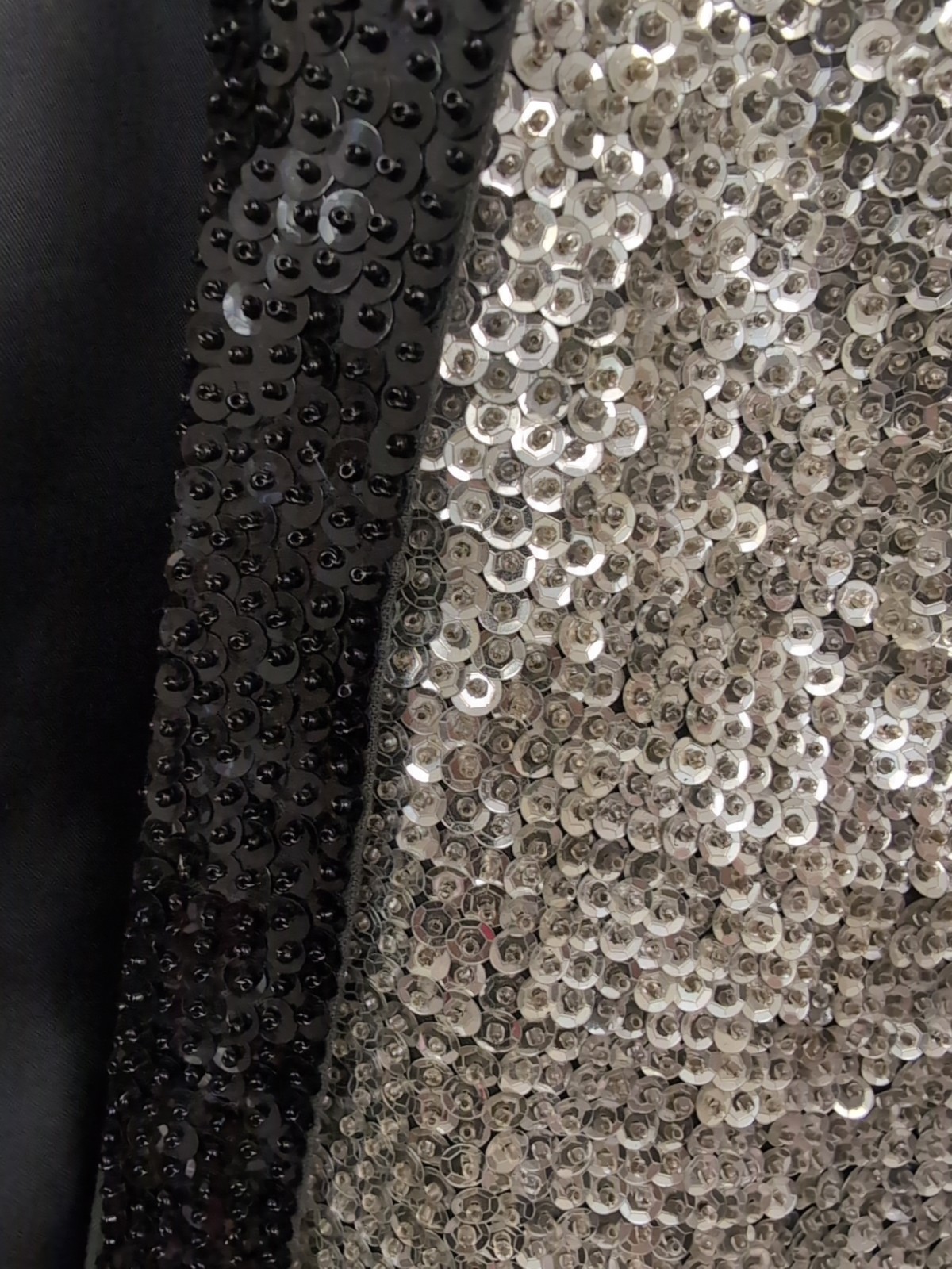 SILVER and BLACK SEQUIN VEST Formal Magician Costume XL