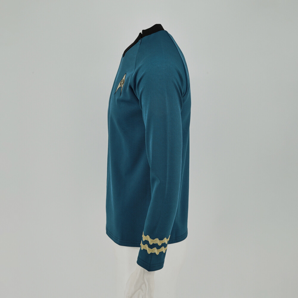 The Original Series Spock Blue Shirt Cosplay TOS Costumes Uniform New