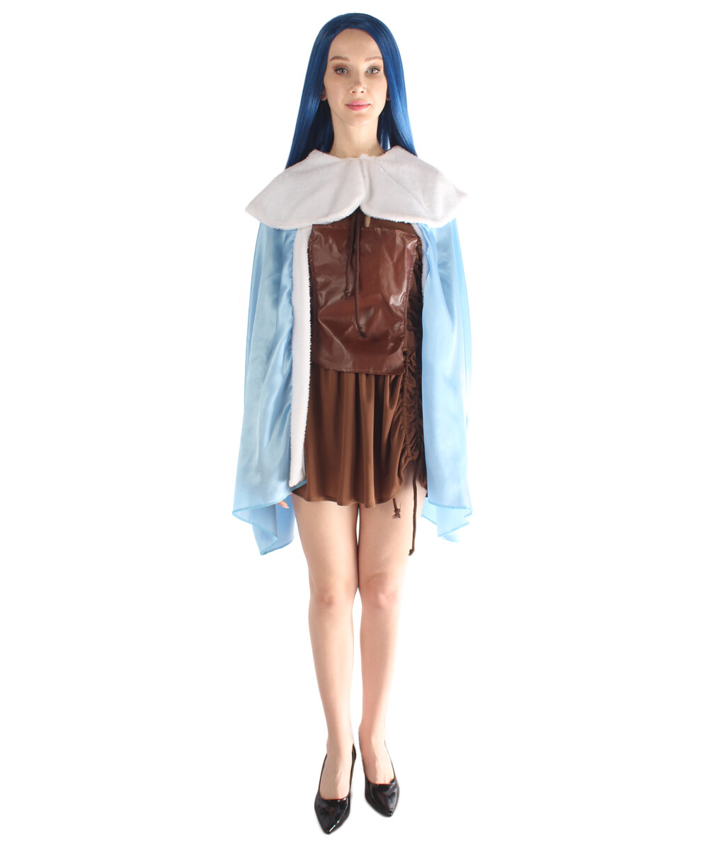 Adult Women’s Dress Blue Cape Cosplay Viking Vixen Sexy Warrior Costume HC-299