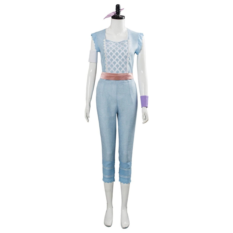Toy Story 4 Bo Peep Halloween Cosplay Costume Adult Women Cloak Blue Dress &258