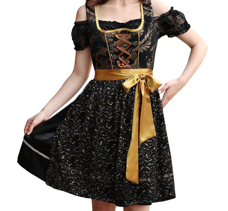 Women’s Oktoberfest 3 Piece Dress Set Dirndl Costume Knee-Length Dress