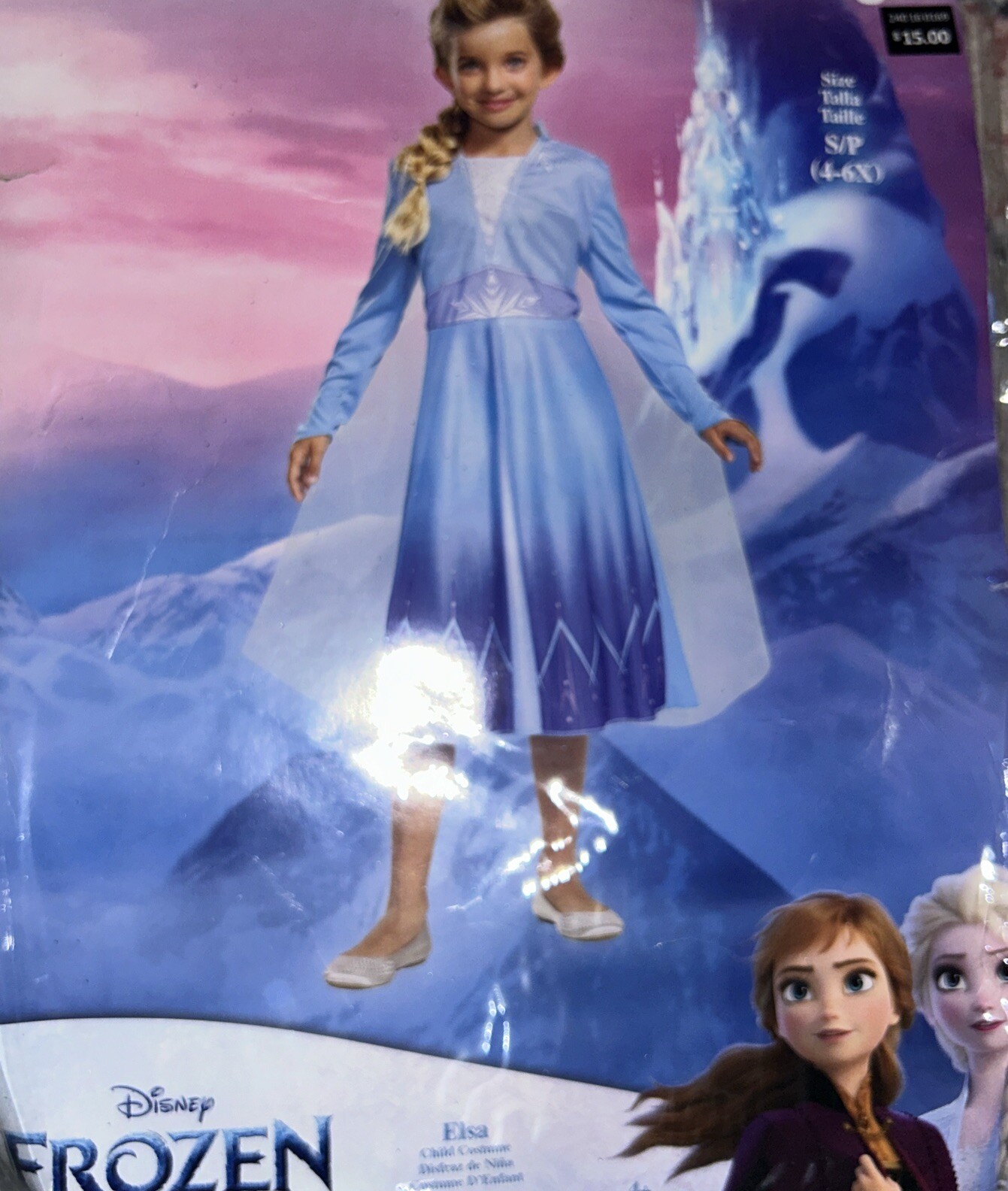 Disney Frozen Elsa Child Halloween Costume Dress Size Small 4-6X