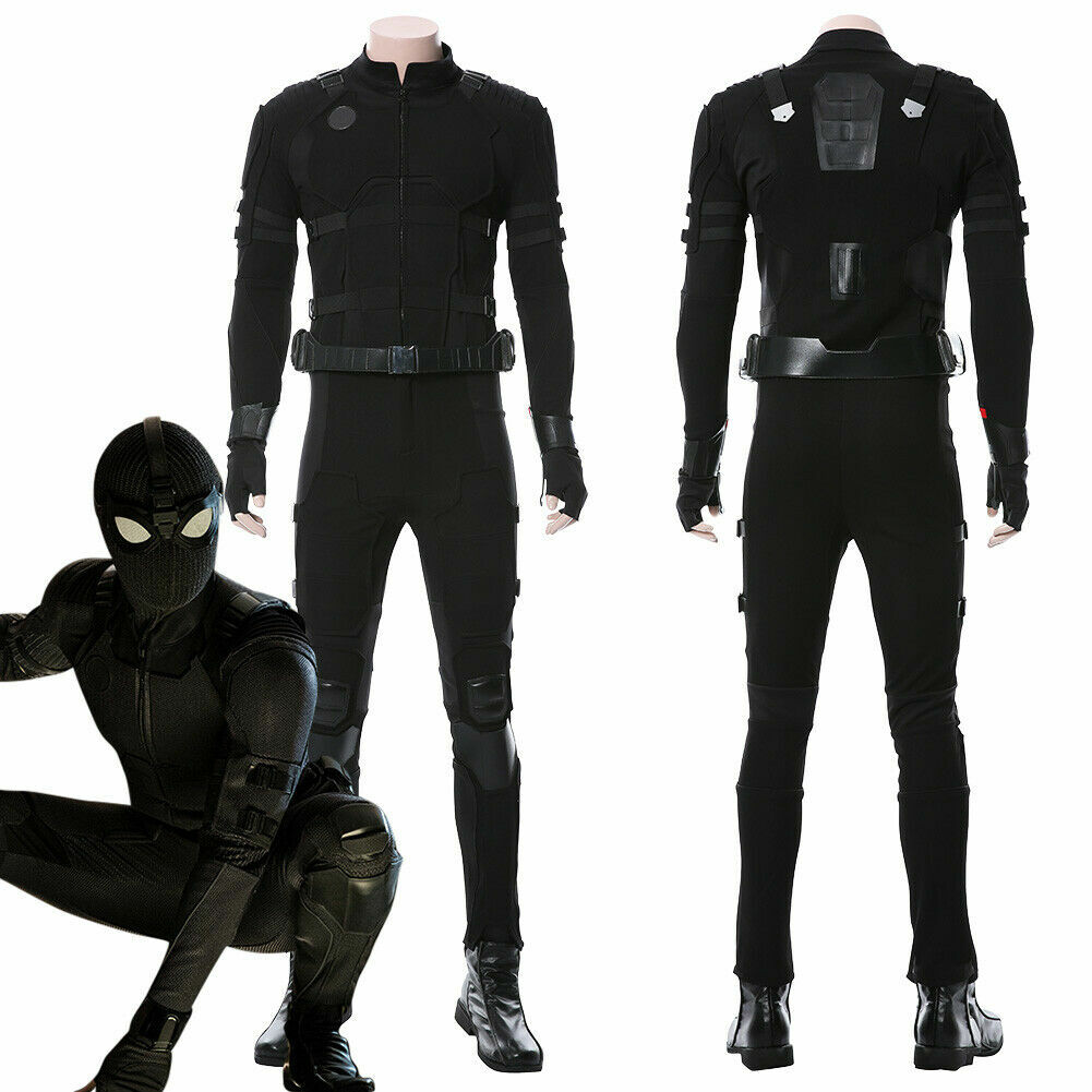 Far From Home Peter Parker Cosplay Costume Black Stealth Battle Suit