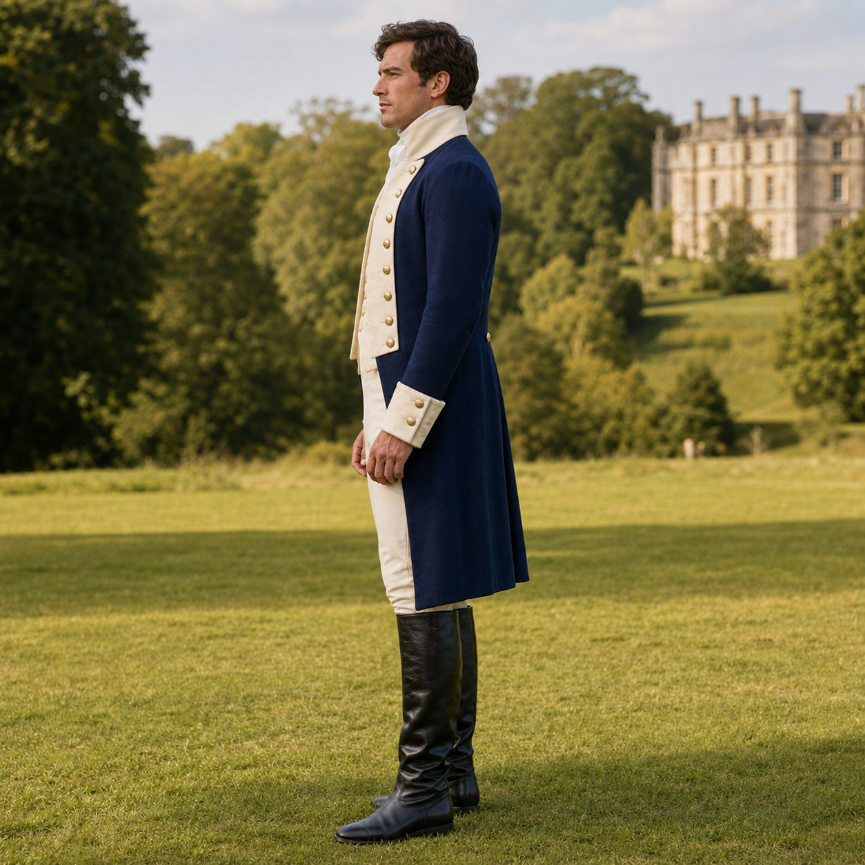 Revolutionary War Inspired Navy Officer Uniform, 18th Century Costume