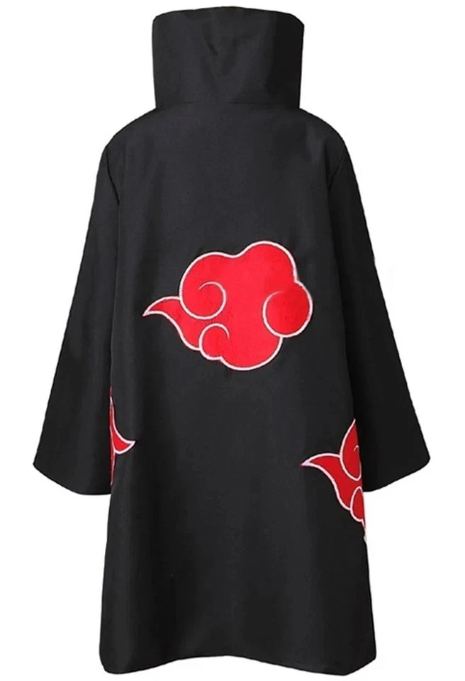 Akatsuki Uchiha Itachi Cloak for Kids Adult Long Black Robe Capes Halloween Carn