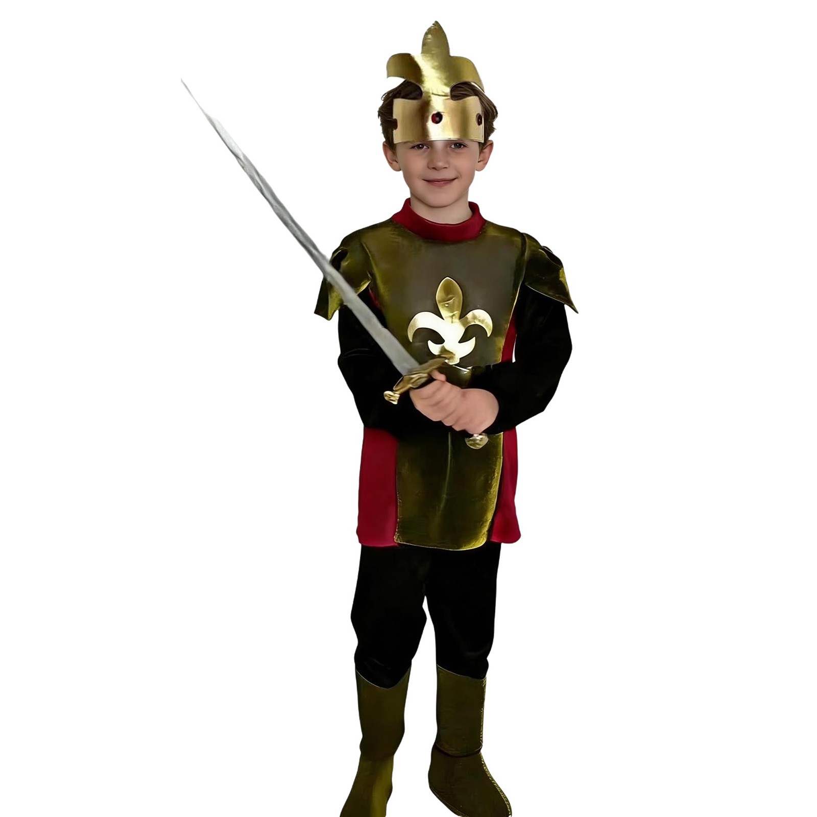 Kids Boys Outfit With Foot Cover Set Cosplay Costume Carnival Warrior Top Roman