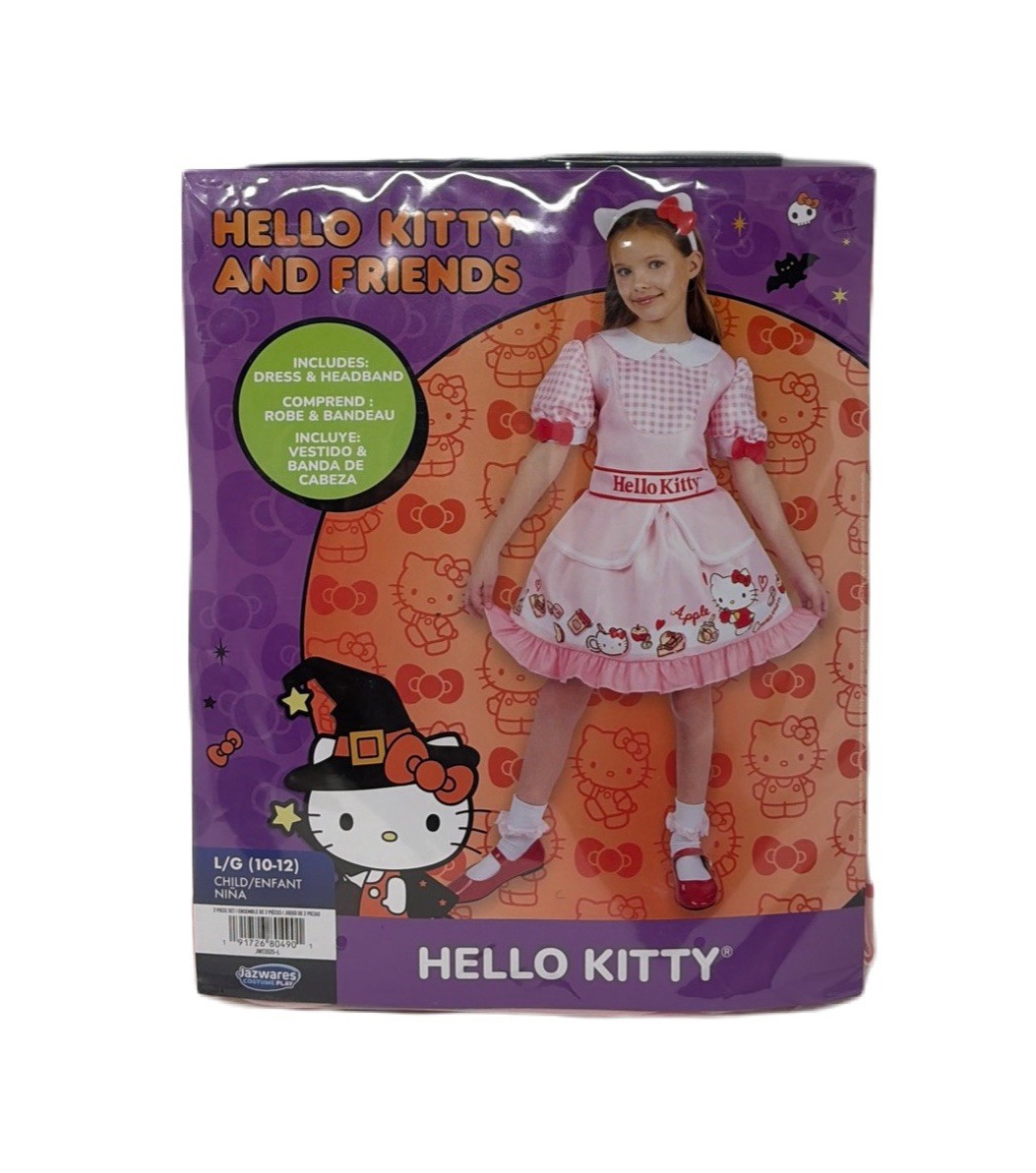 Classic Hello Kitty and Friends Hello Kitty Kids Dress Costume L 10/12 Jazwares