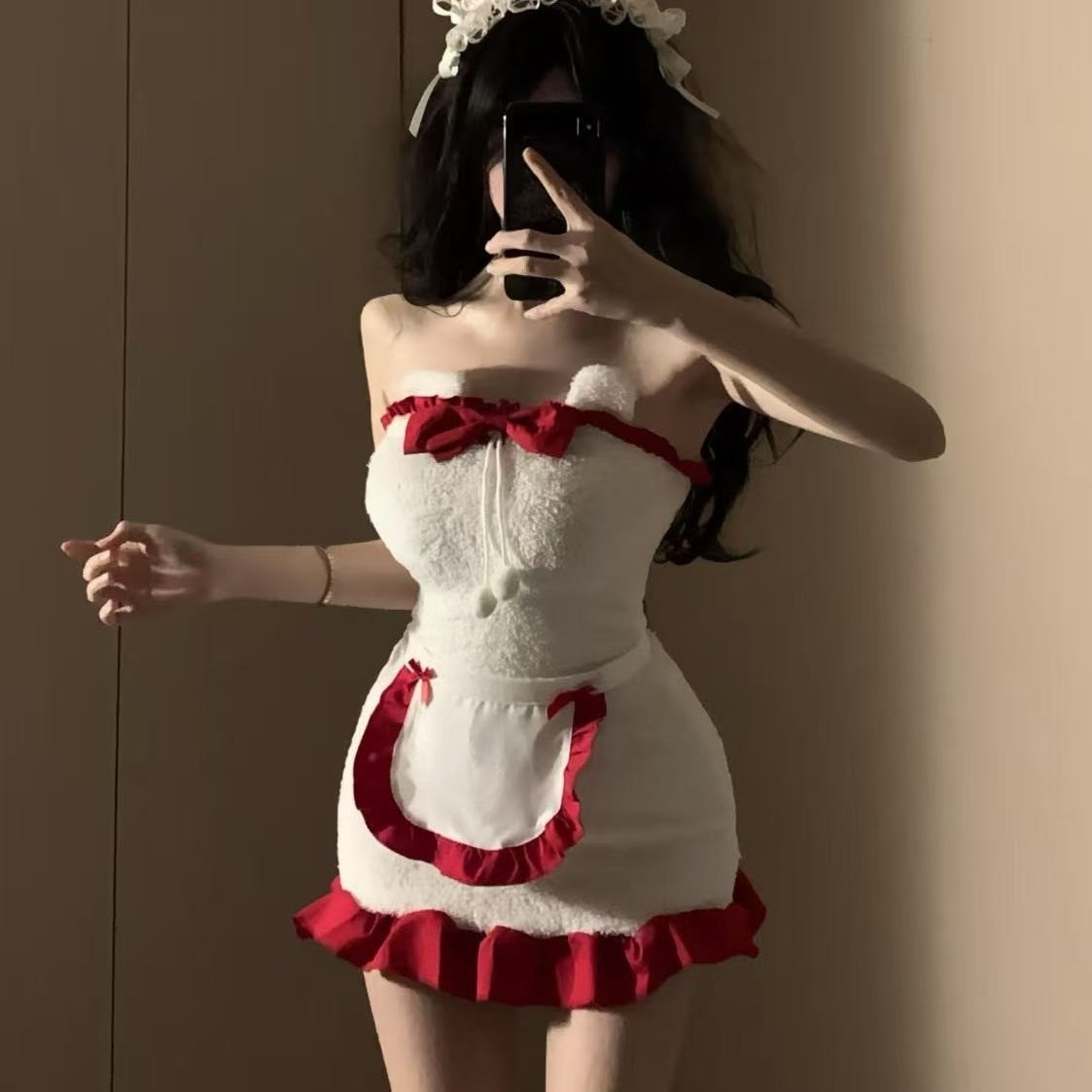 Sexy Women’s Velvet Mrs Claus Santa Christmas Costume Outfits Dress Bodysuit US