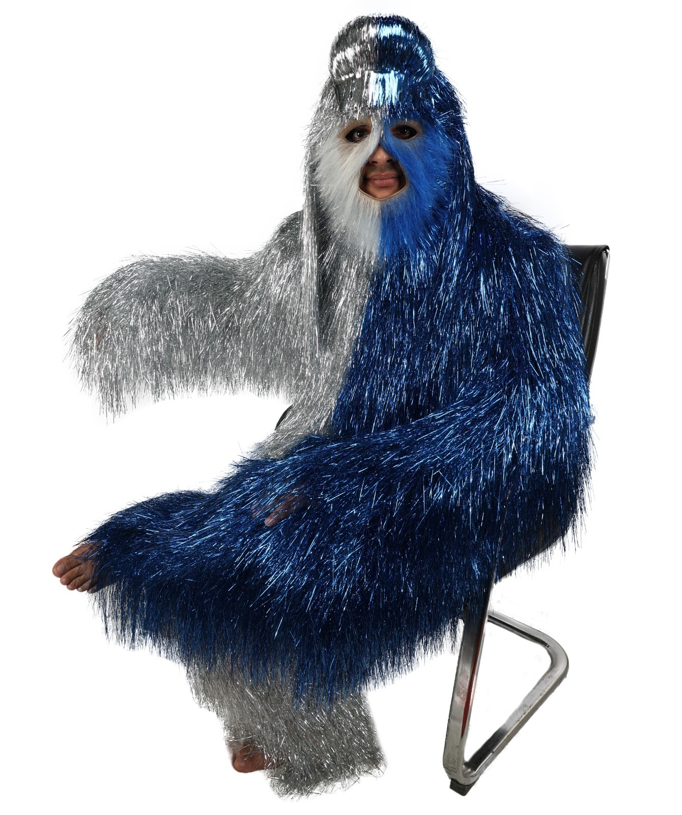 Tinsel Hairy Two-Part Costume, Bundle & Mask Set, Full-Body Suit & Matching Mask