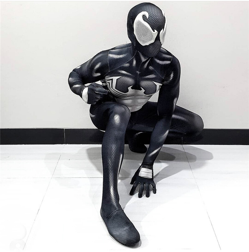 Black Venom Spiderman Cosplay Costume Jumpsuit Spider-man Zentai Suit Halloween