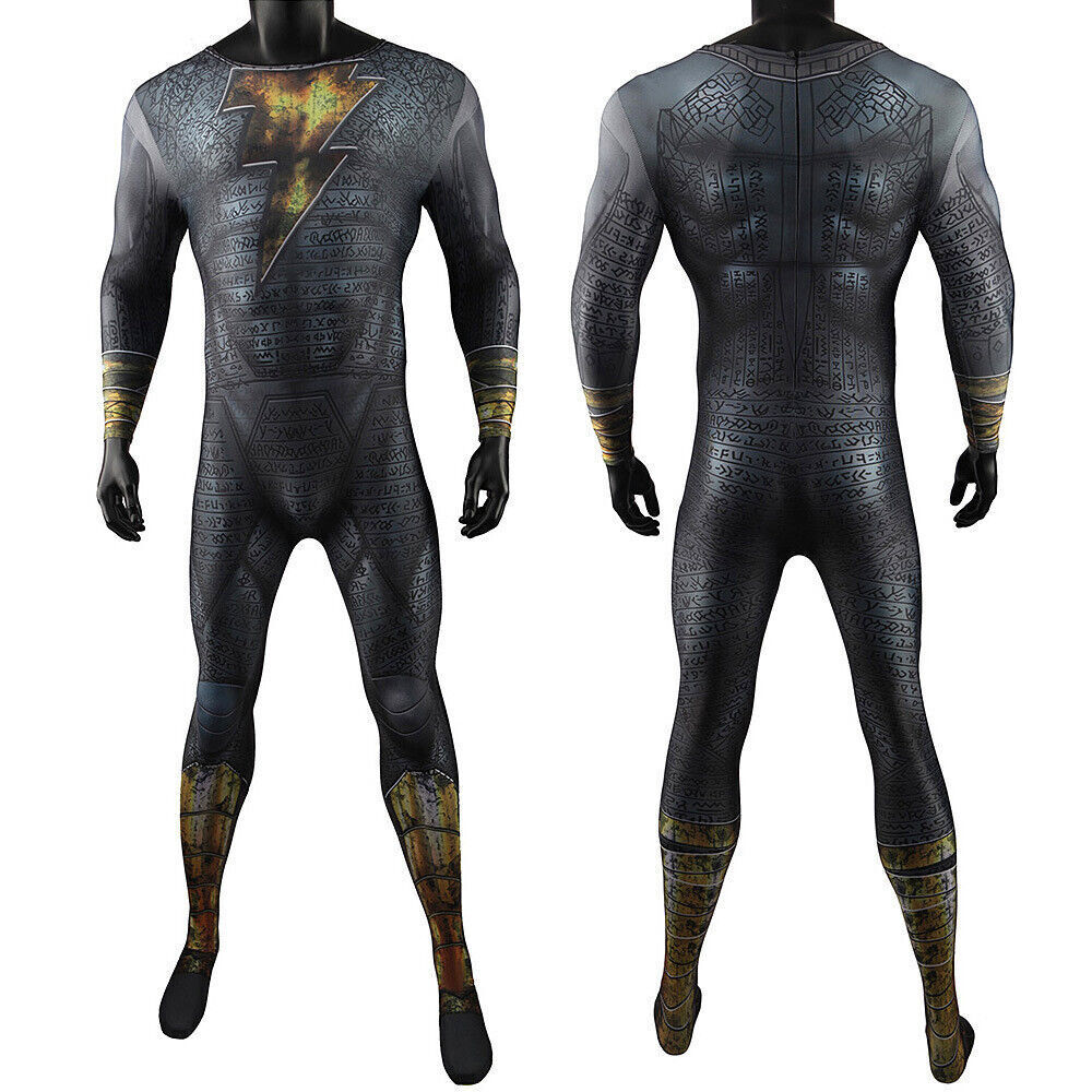 Black Adam Bodysuit Cosplay Costume Adult Kids Jumpsuit Stage Suit Halloween