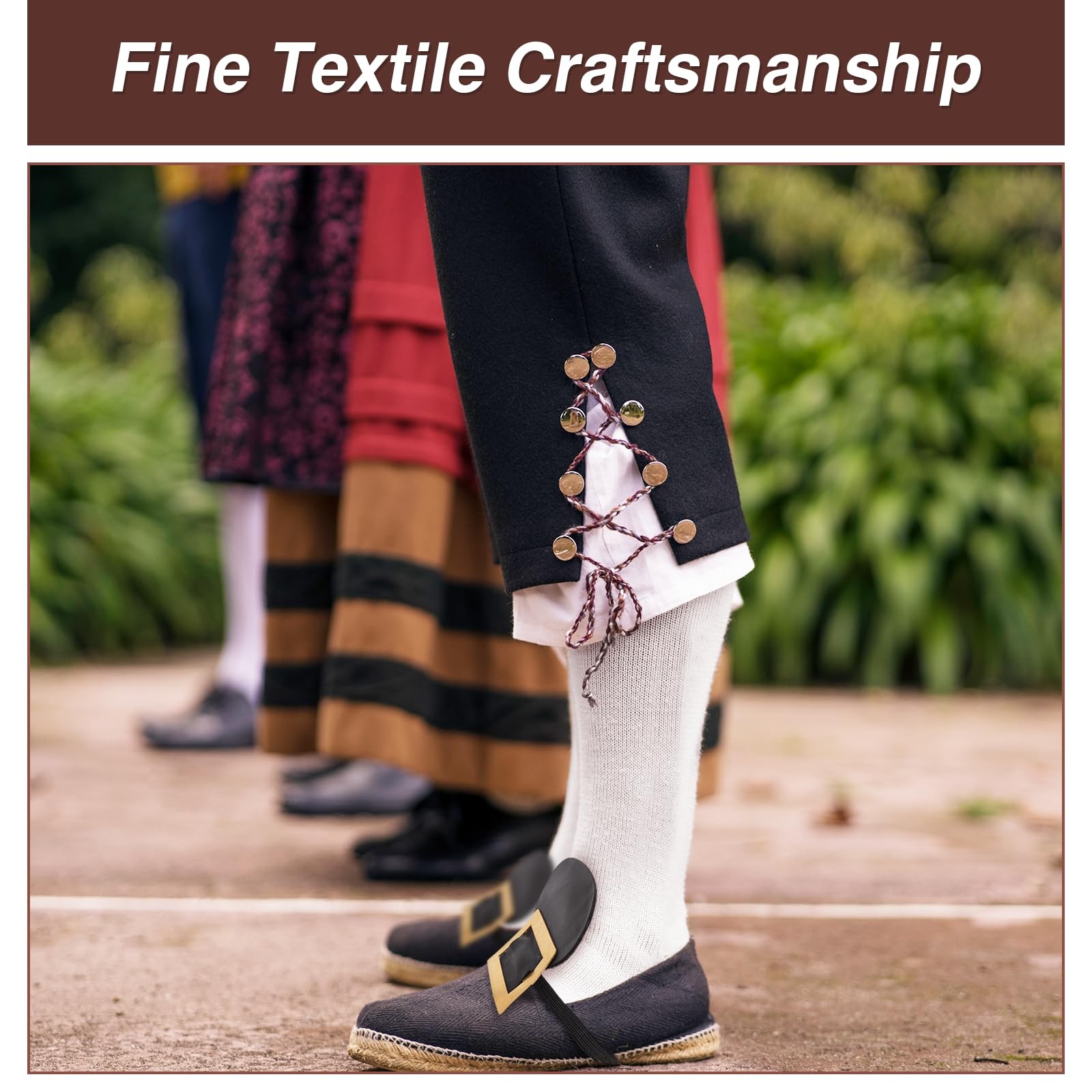 GUSDYIT Colonial Shoes Buckle and Socks Set, Historical Shoes Buckle with Kne…
