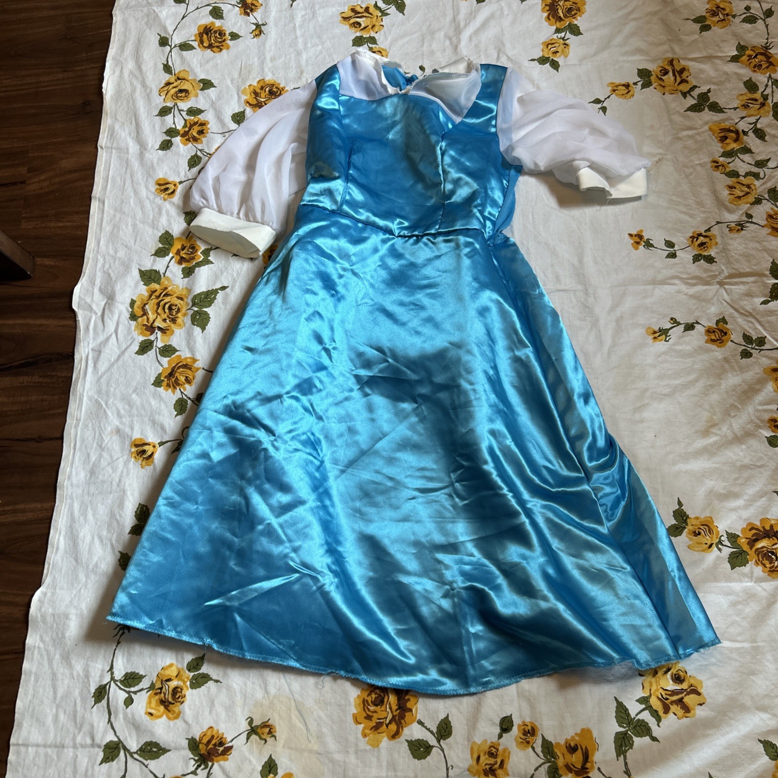Disney Princess Belle Peasant Dress Blue Knee Length Costume in Size 7-8
