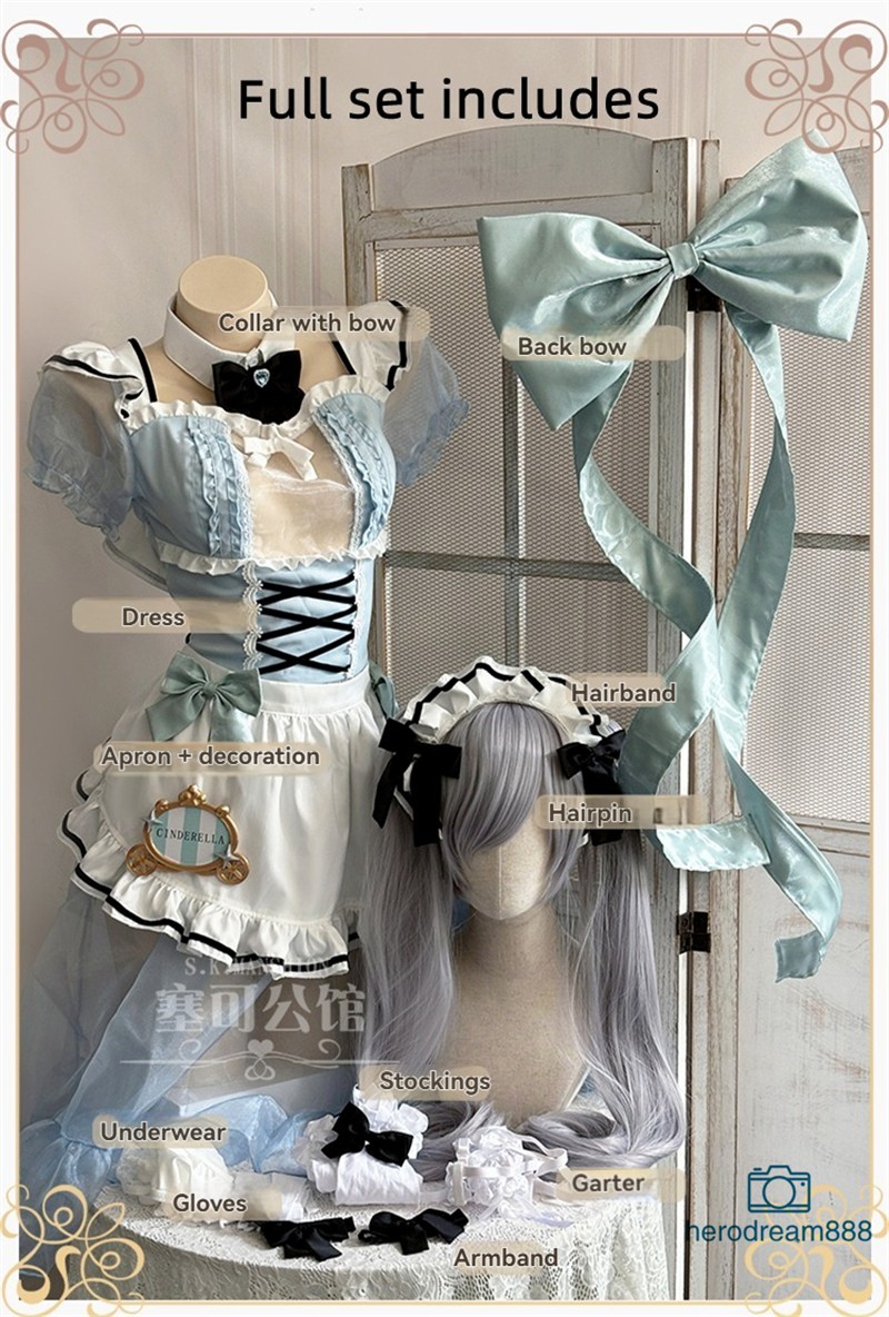 NIKKE The Goddess of Victory Cinderella Cosplay Costume Women Girl Maid Dress