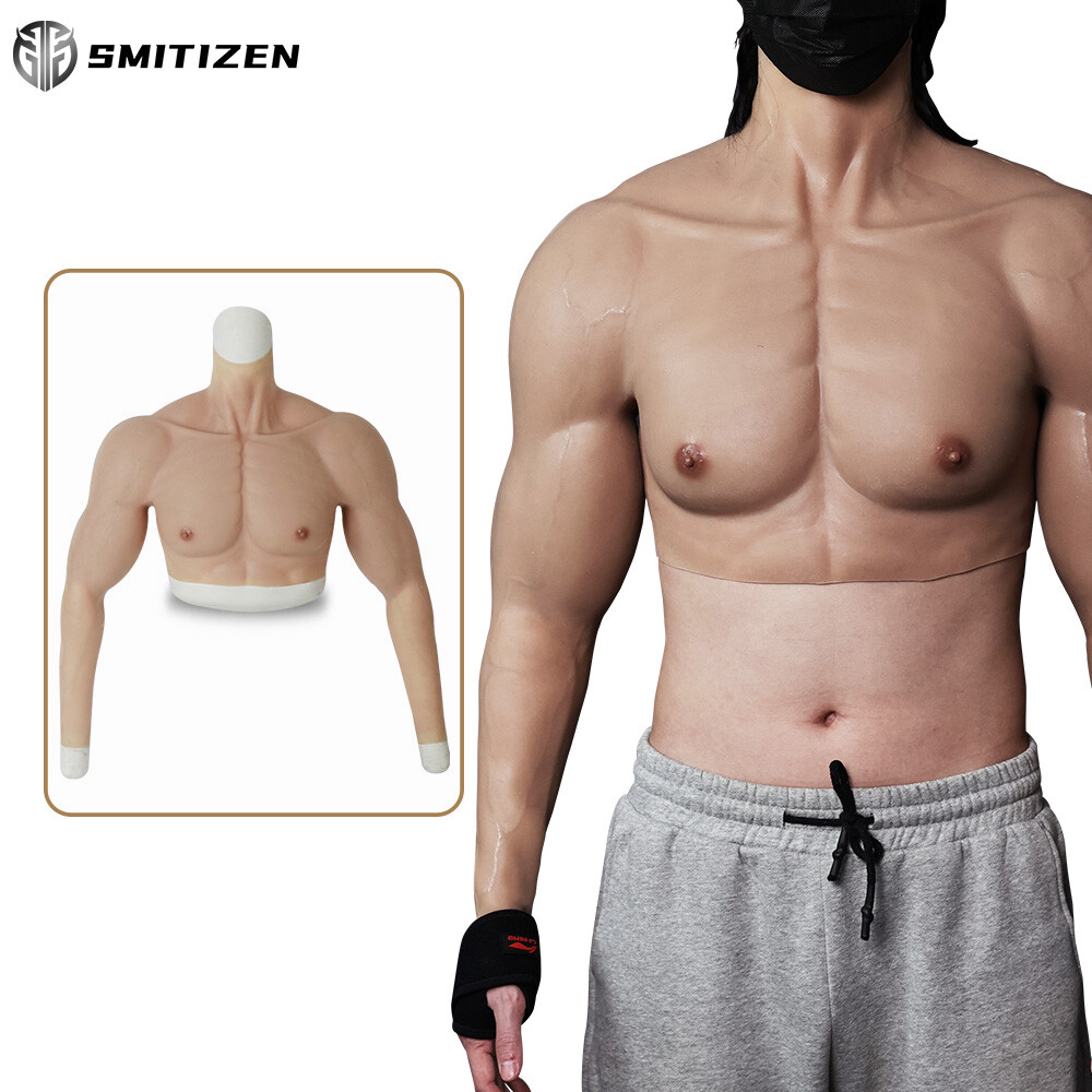 Smitizen Cosplay Costume Silicone Short Muscle Body Suit Fake Muscle Arms