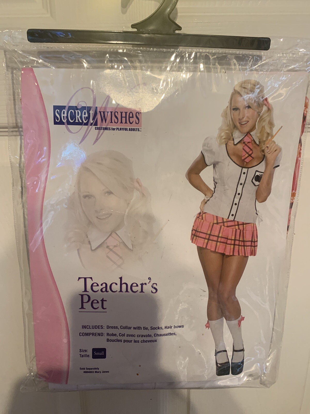 New Secret Wishes Teacher’s Pet Costume Adult Size Small Dress Collar Socks Bows