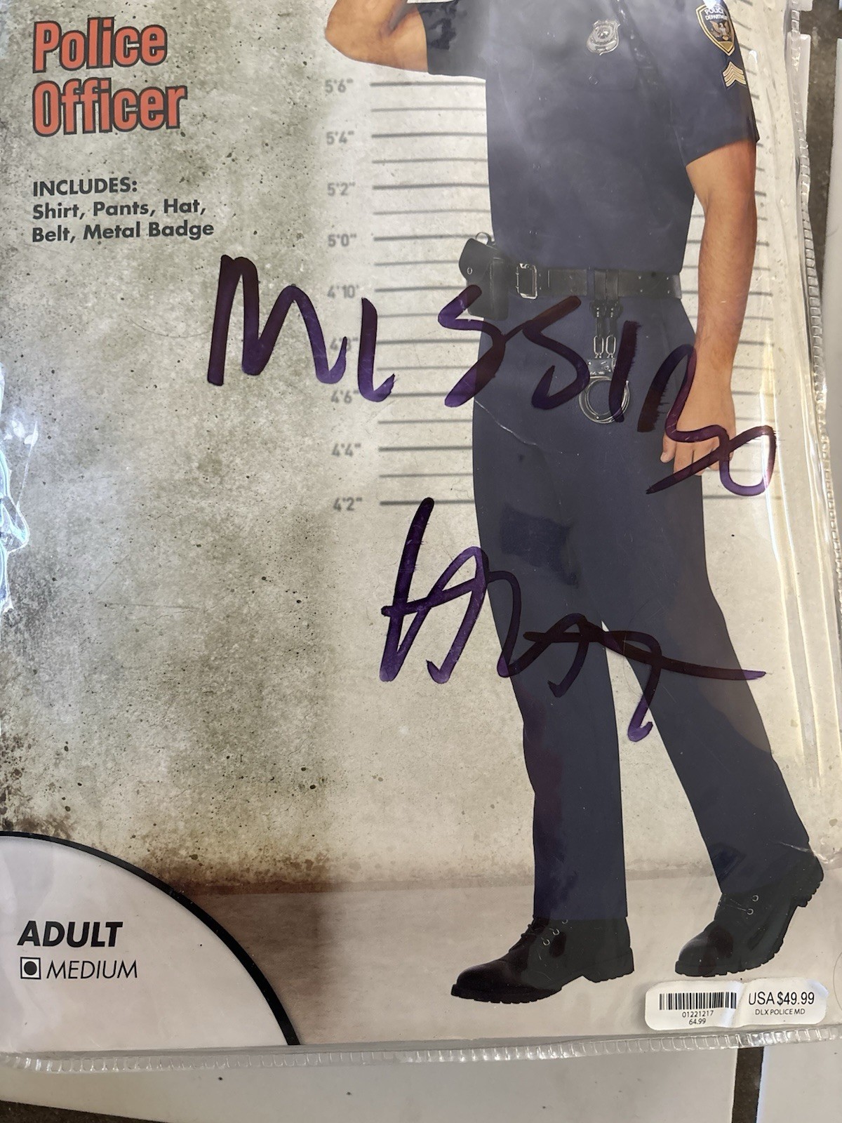 NEW Spirit Halloween Police Officer Adult Medium Costume Free Shipping!