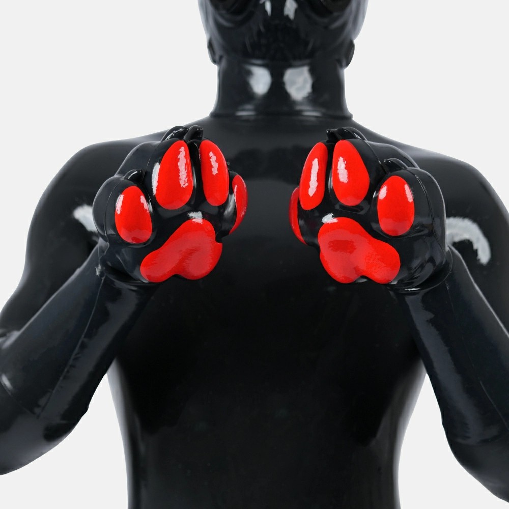 Furrjoi Silicone Black Anatomical Front Paws Long Arms Cosplay Gloves Handwear