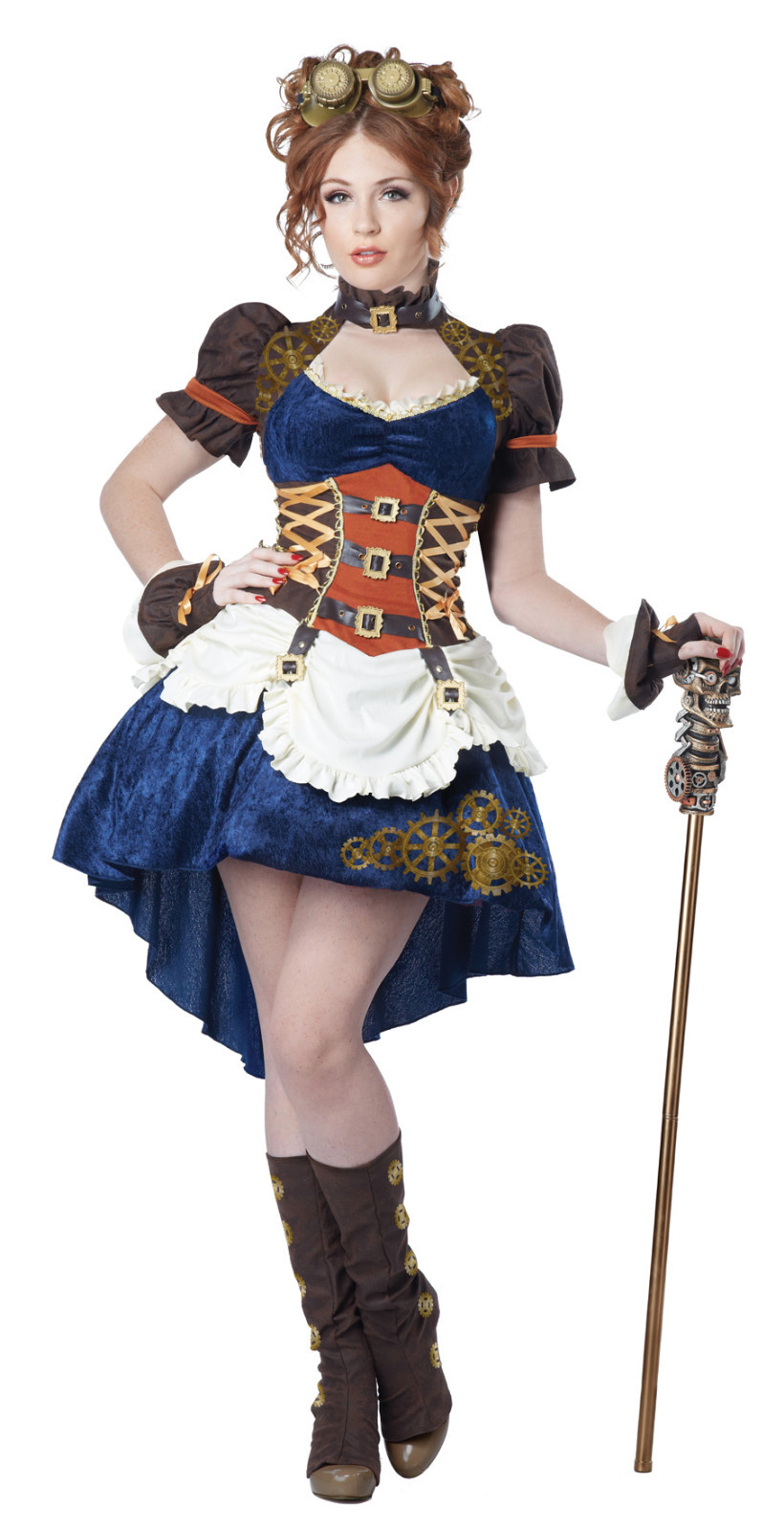 Wild West Corset Dress Steampunk Fantasy Brass Victorian Women Adult Costume