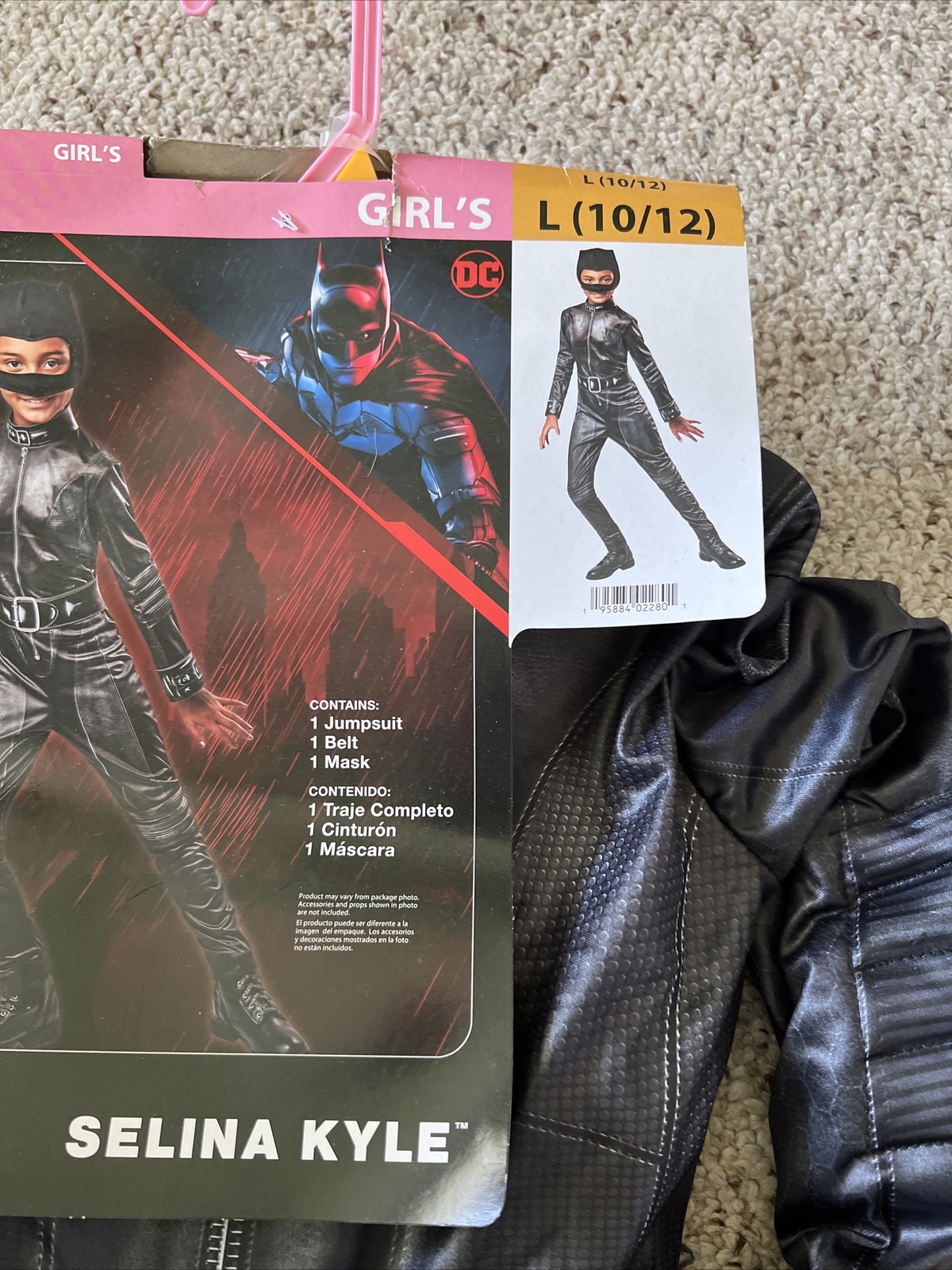 The Batman Girls Selina Kyle Catwoman Halloween Costume Child Large 10/12 New