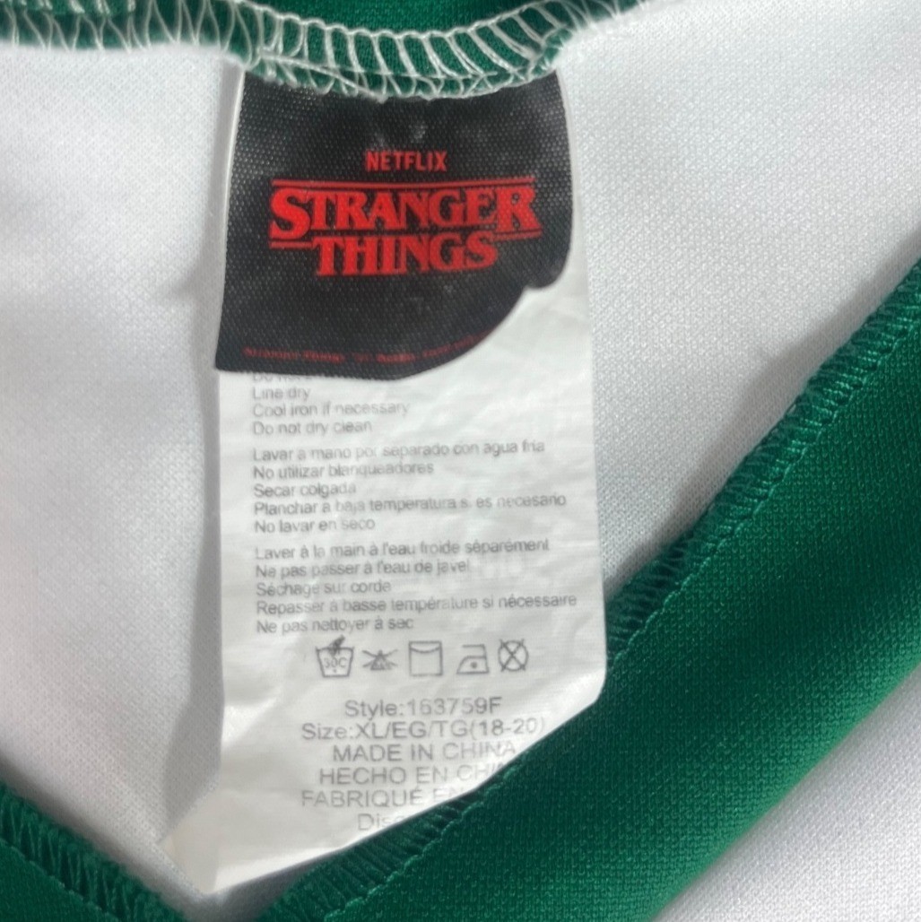 Stranger Things Hawkins HS Cheerleader Costume Top Only Chrissy XL Green Costume