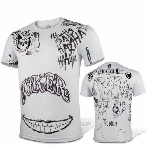 Cosplay Suicide Squad T-Shirt Joker Tattoos Costume 3D Long Sleeve T-shirt Top