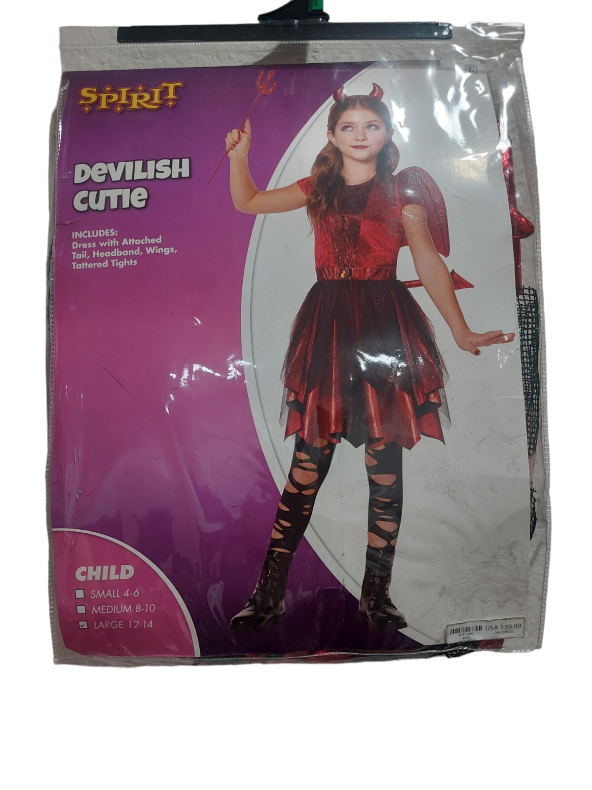 Spirit Halloween DEVILISH CUTIE Halloween Costume Girls’ Size Large 12 – 14 READ