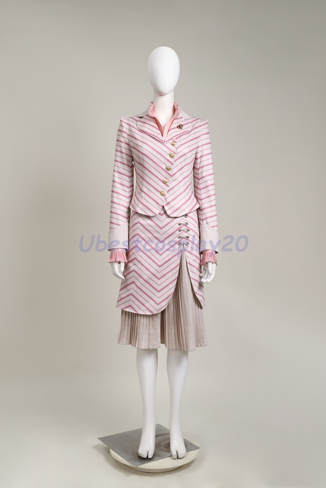 Glinda Costume Wicked Cosplay Suit Handcrafted Striped Outfit
