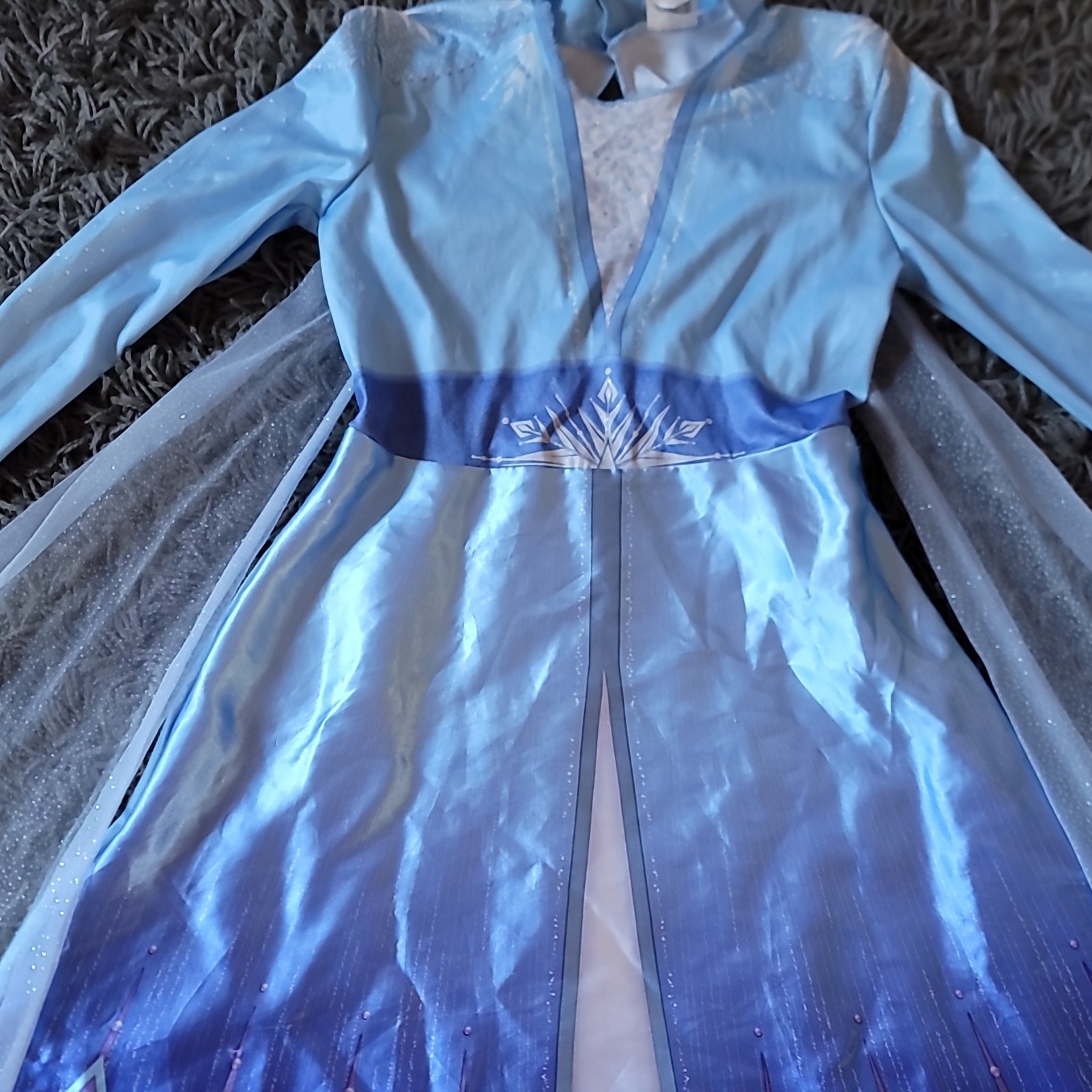 Disney Frozen II Girls Dress Blue Elastic Stretch Theme Costume Outfit