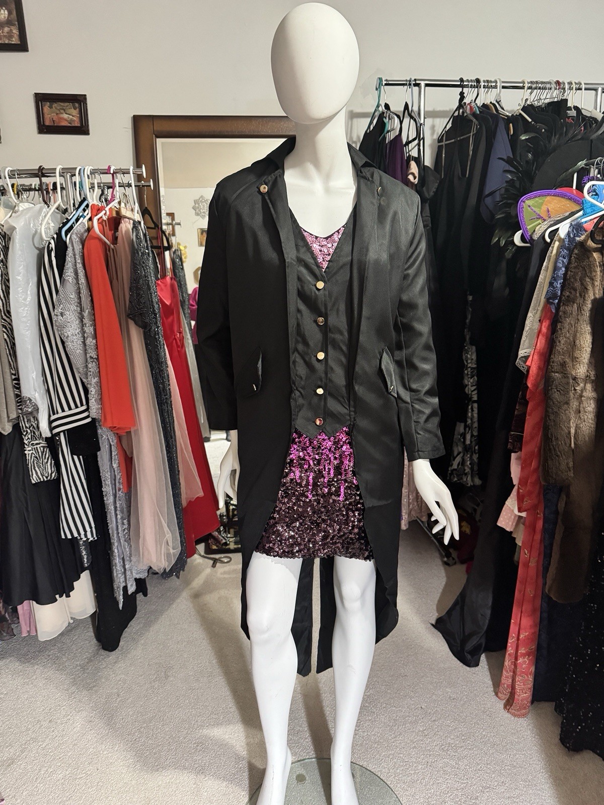 Unisex Vintage Look Victorian Steampunk Gothic Tailcoat Sz S