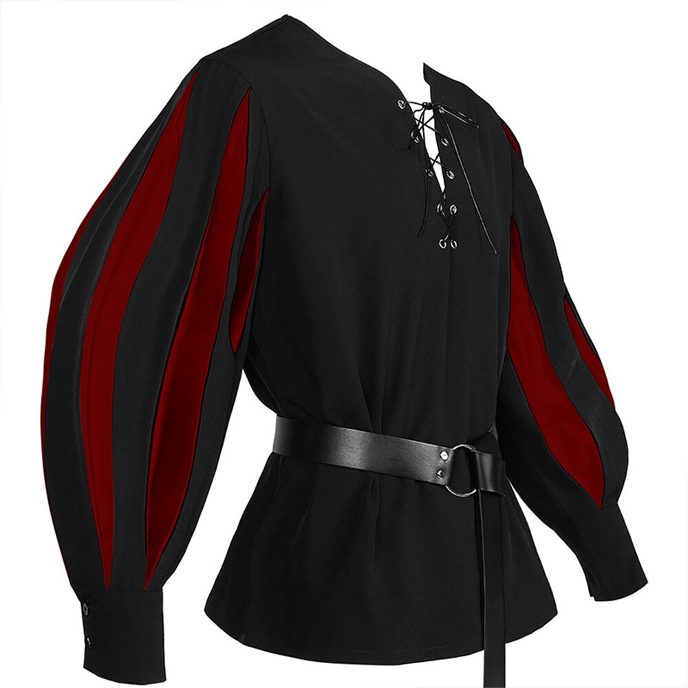 Men Medieval Renaissance Costume for Men Long Sleeve Cosplay Clothing (No belt)