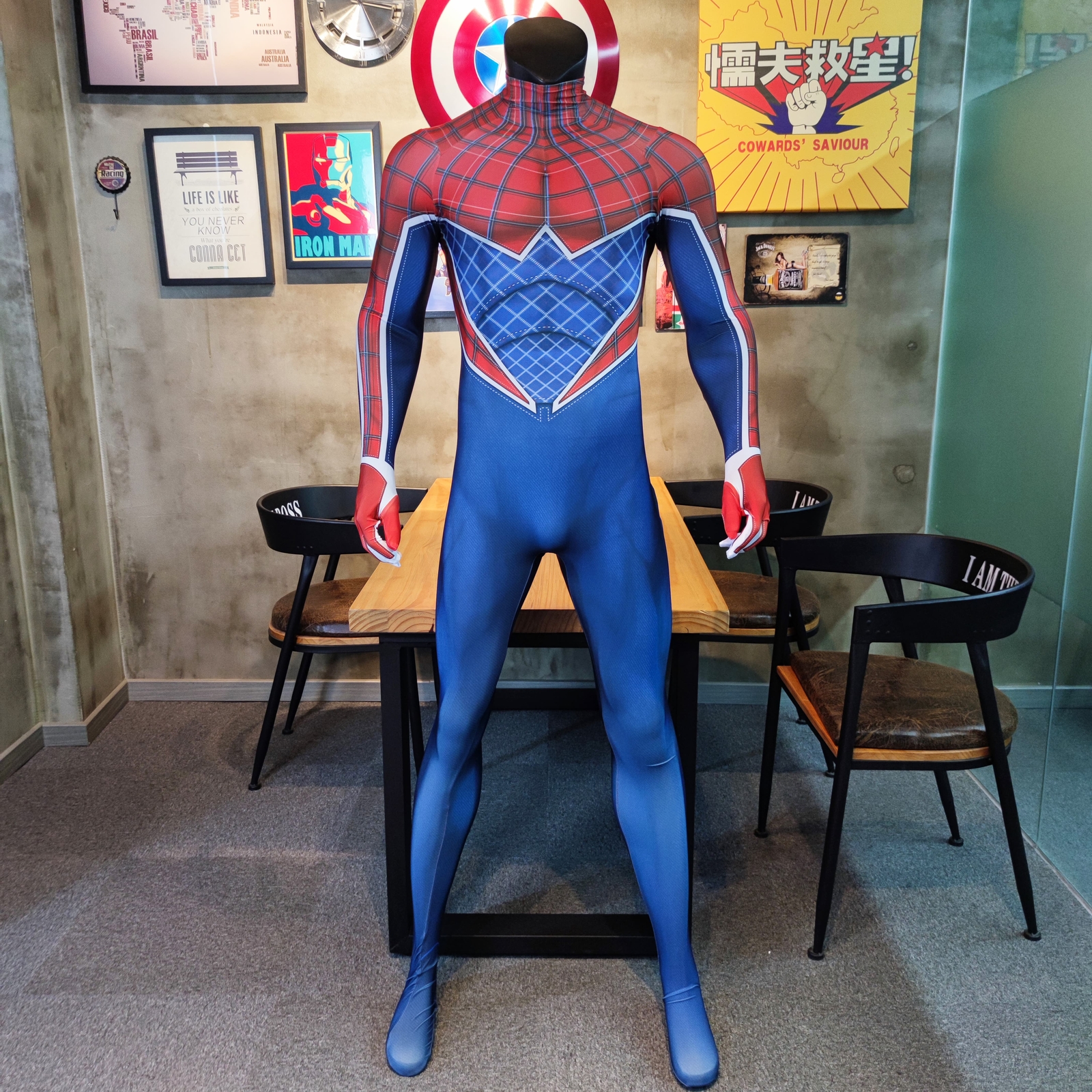 PS4 Spider-Punk Jumpsuit Spider-Man Costume Cosplay Suit For Kids Adult