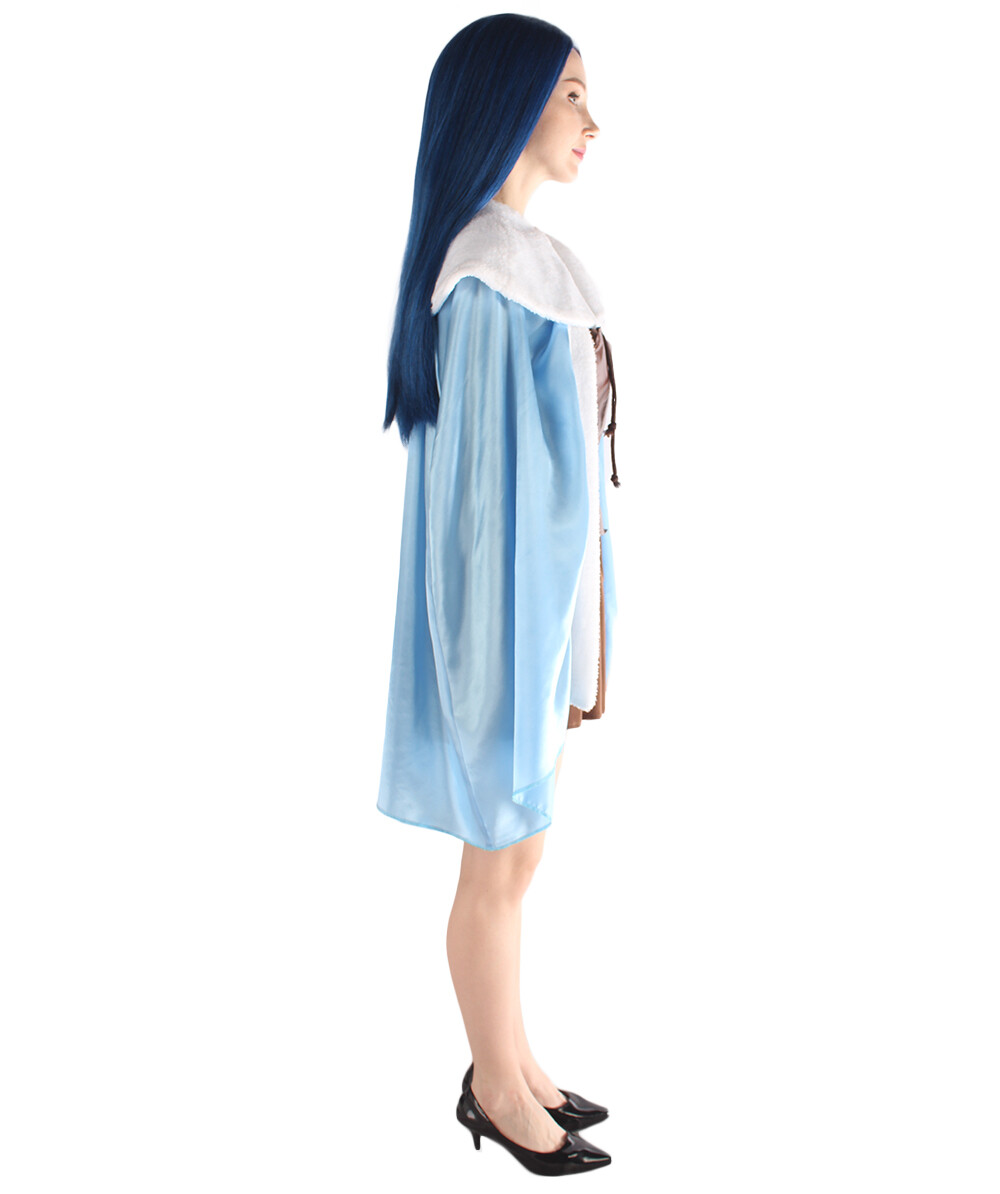 Adult Women’s Dress Blue Cape Cosplay Viking Vixen Sexy Warrior Costume HC-299