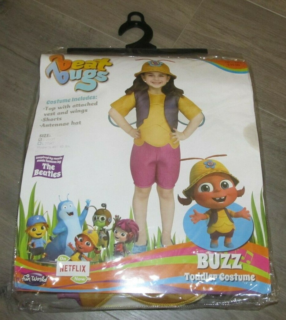 Beat Bugs BUZZ Halloween Costume Toddler Girls S 2T/3T Fun World Netflix Cartoon