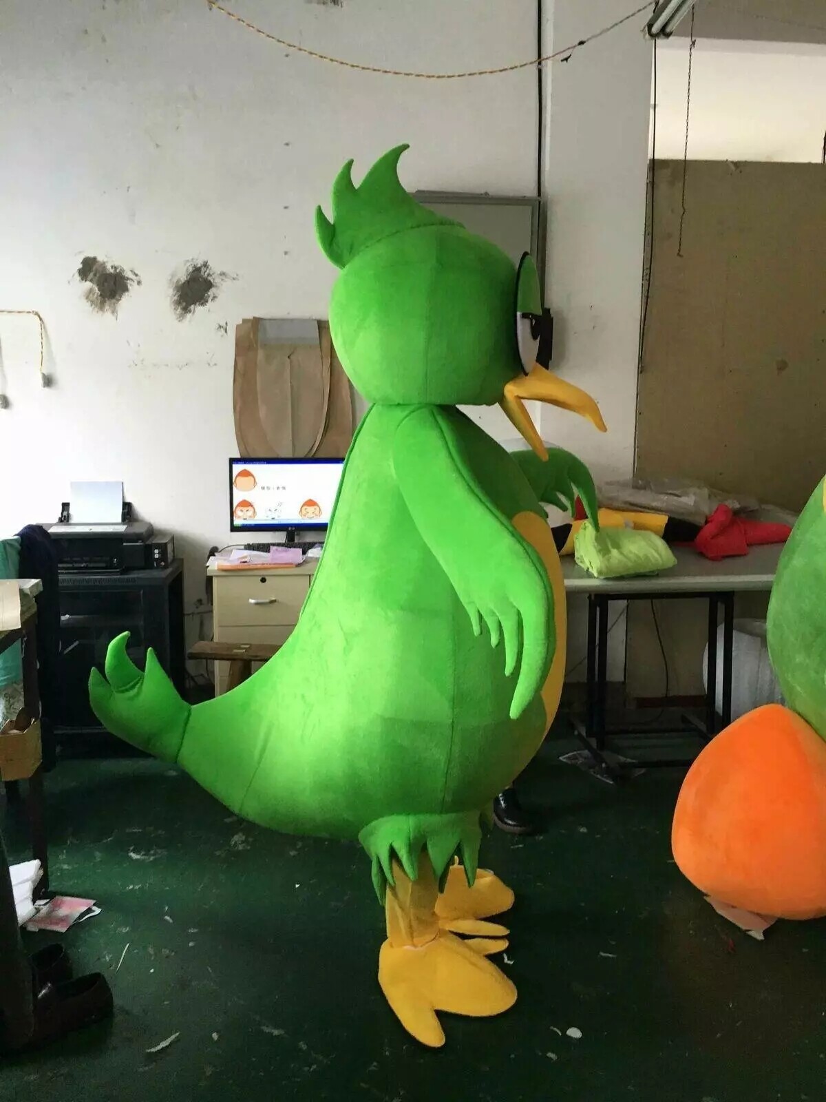 Cartoon Green Parrot Bird Mascot Costume Cosplay Theme Party Dress Xmas