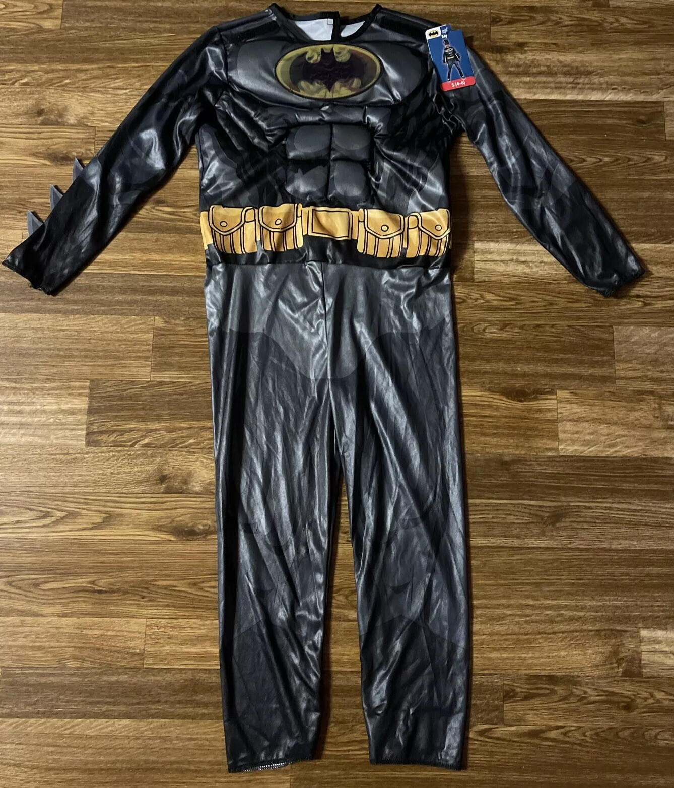 DC BATMAN-S(4-6)Hologram Muscle Jumpsuit-ONLY-NO-Cape Or Mask-Halloween/Costume
