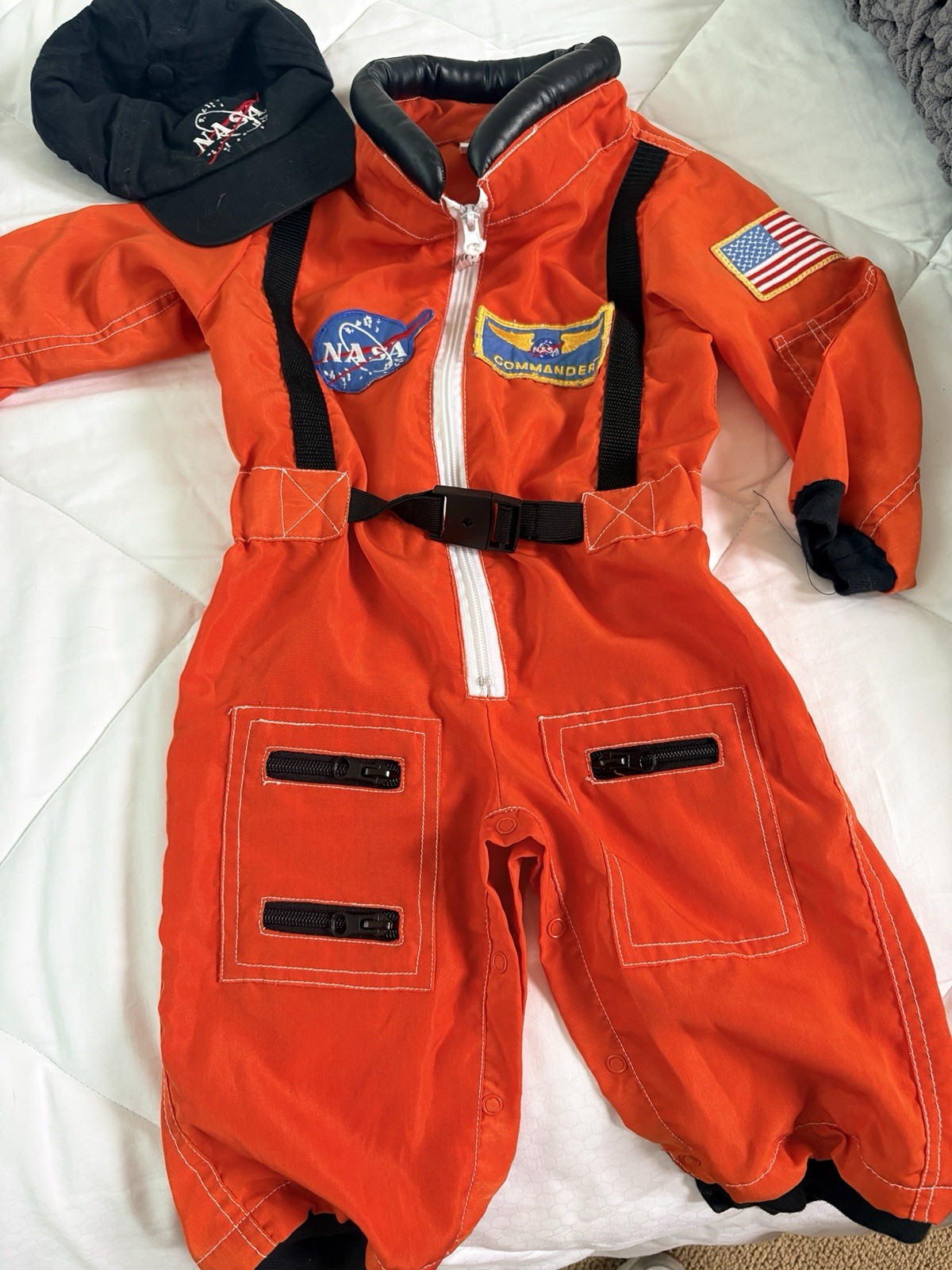 NASA Space Commander/Astronaut Infant Halloween Costume, Orange Jumpsuit, 18 Mo