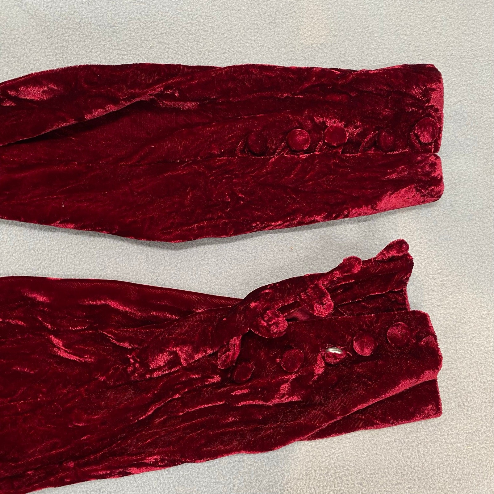 Handmade? Victorian Regencycore Velvet Long Sleeve Maxi Dress S Maroon Costume