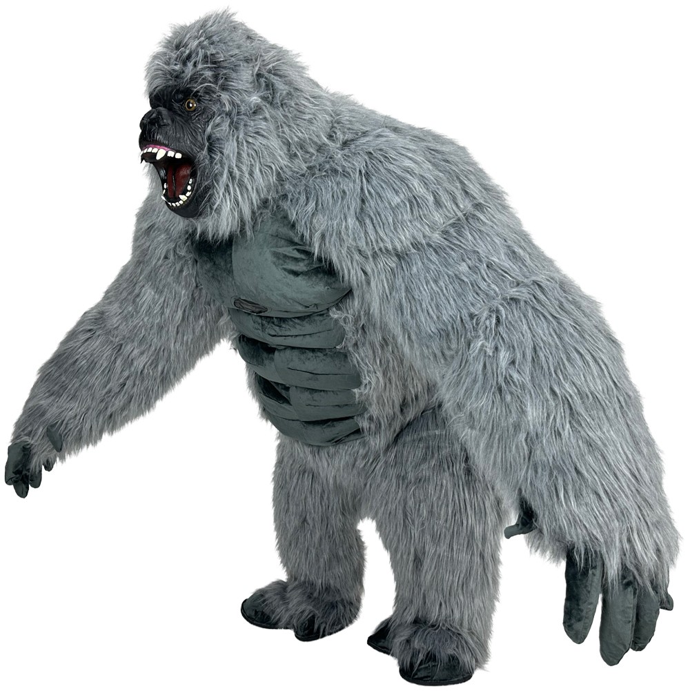 Gray Giant Gorilla Inflatable Costume Plush Mascot Halloween Cosplay Party Suit