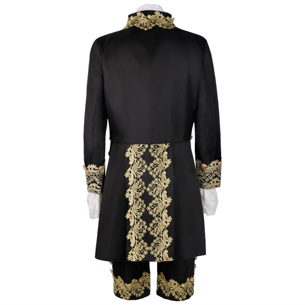 Mens Court Prince Dress Show Suit Medieval Retro Clothing Cosplay Coat Vest Pant