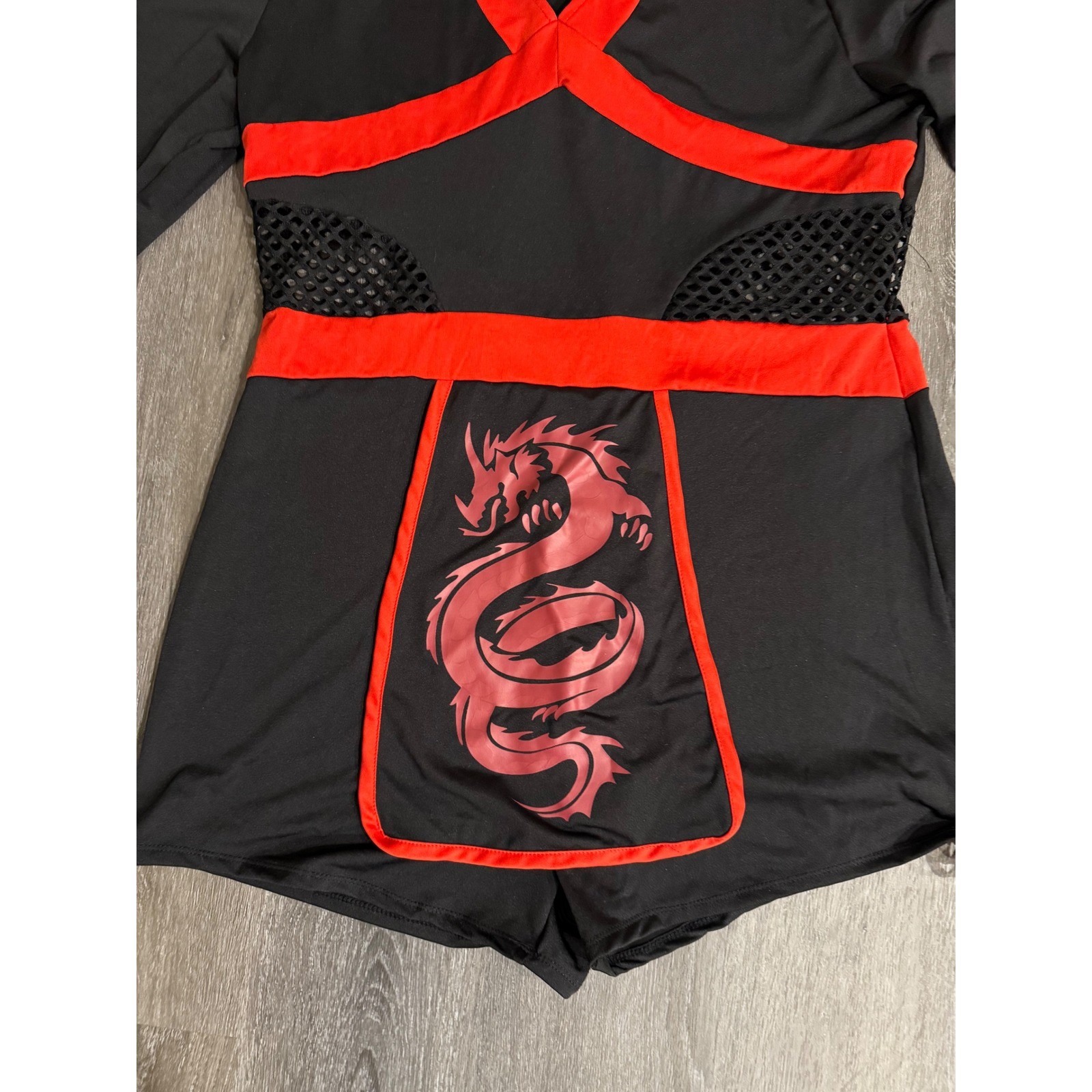 Spooktacular Creations Women Plus Size 3XL Sexy Ninja Costume Romper Black Red