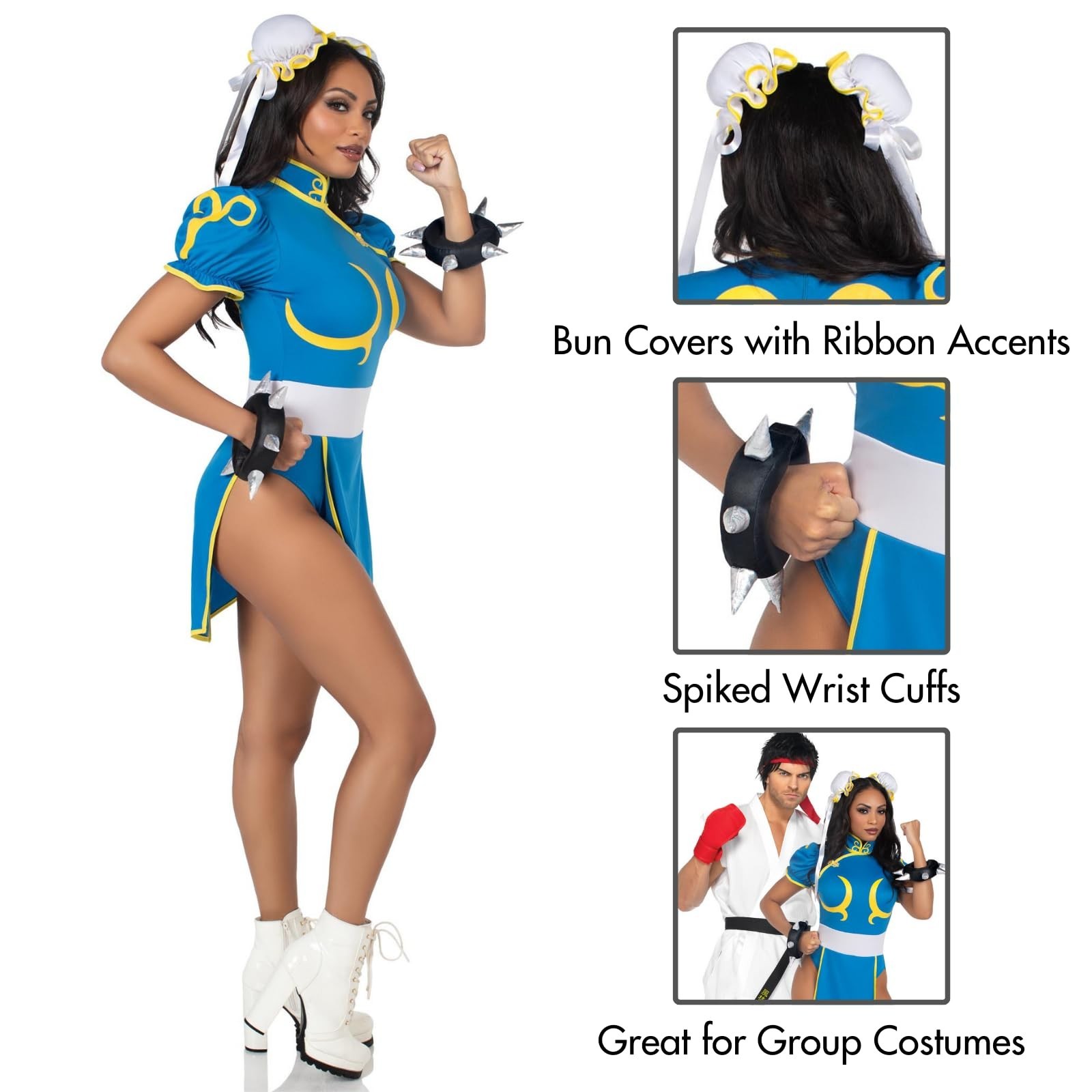 Chun Li Costume for Women – Street Fighter Outfit, Cosplay Dress & Accessories