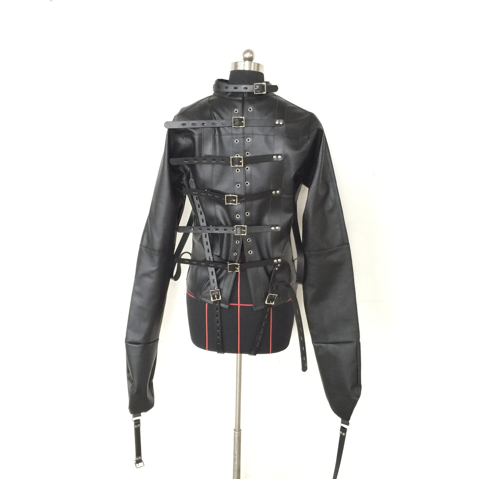 US Asylum Straitjacket Straight Jacket Costume Body Harness Armbinder Clubwear