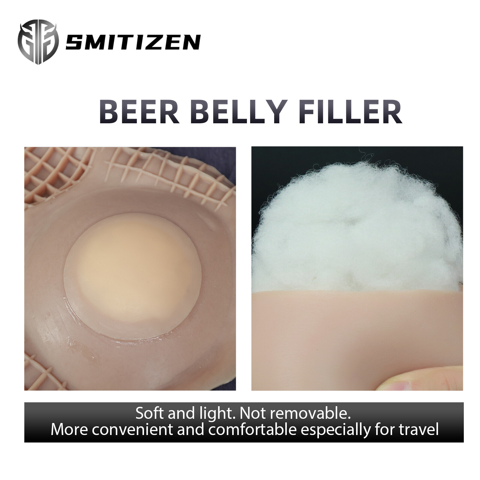 Smitizen Silicone Upper Suit with Fake Beer Belly Costumes for Halloween Party
