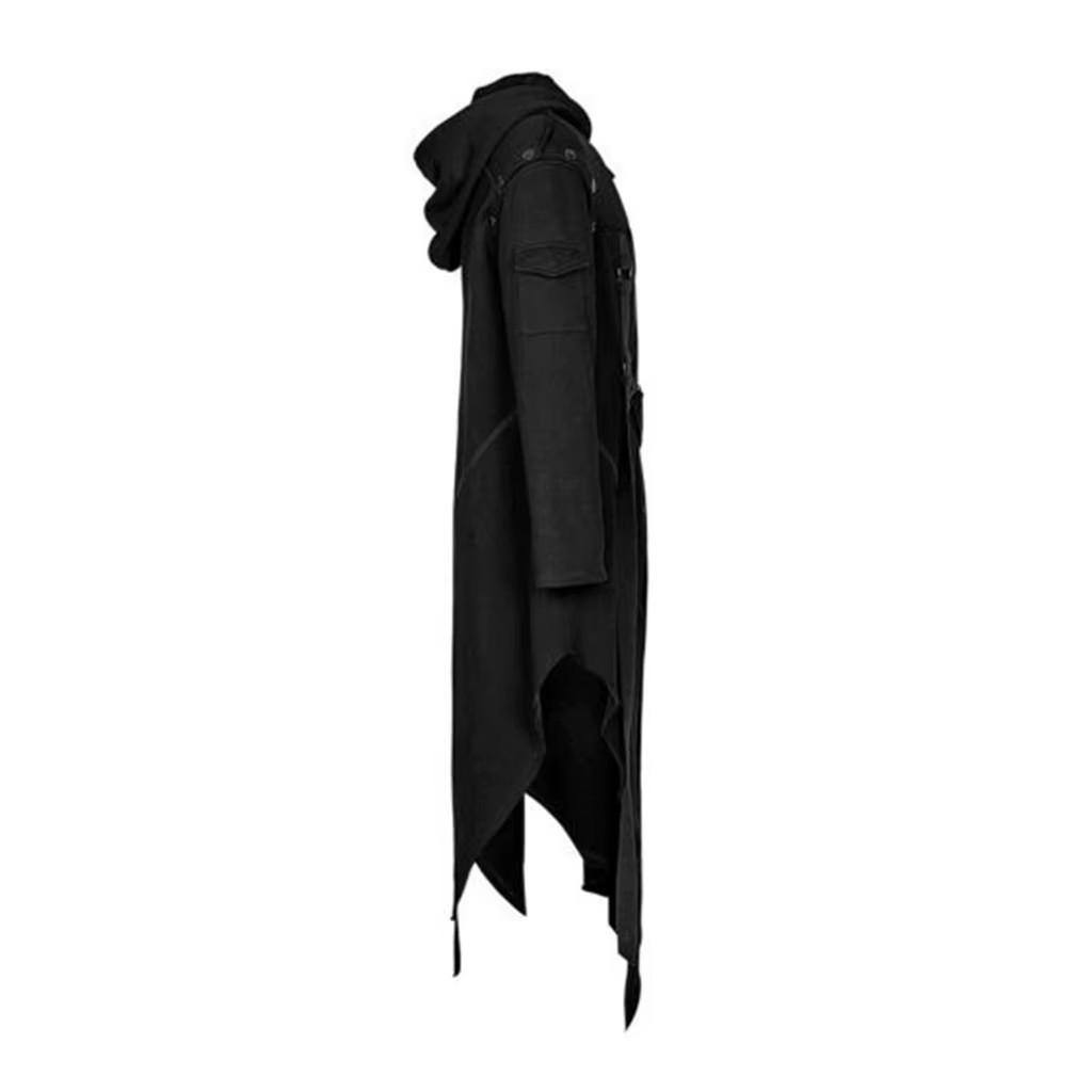 Medieval Retro Asymmetrical Hoodie Long Jackets Men’S Halloween Cosplay Gothic Z
