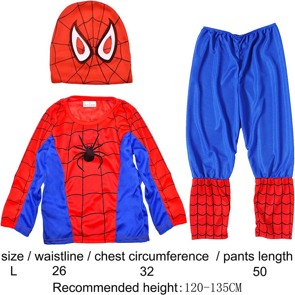 Kids SpiderMan Cosplay Costume Boys Tobey Maguire Outfit Jumpsuit Clothes 3-7Age
