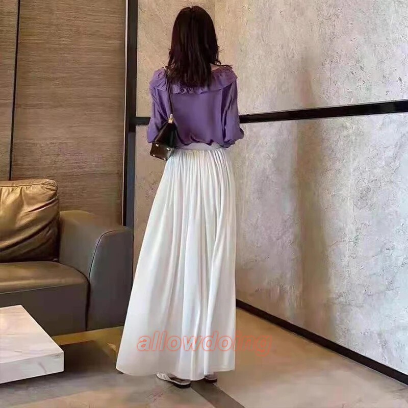 Chinese Innerwear Skirt Women Hanfu Lining Cotton A-Line Underskirt White Black